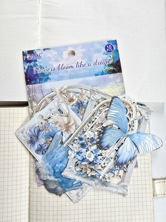 LYSH-603 | Washi Tape Paper| Die Card| Sticker | Vintage Style| 10Pcs | 80*90mm