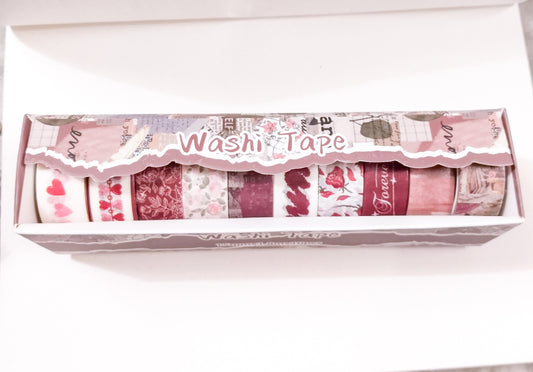 Yhk600A Vintage Washi Tape Set Of 10 Red 2m