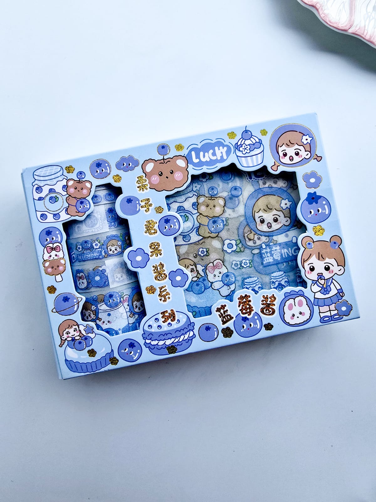 KQ-22401 | Kawaii Washi Tape & Kawaii Sticker Box Set | Waterproof Transparent PET Washi & Sticker |