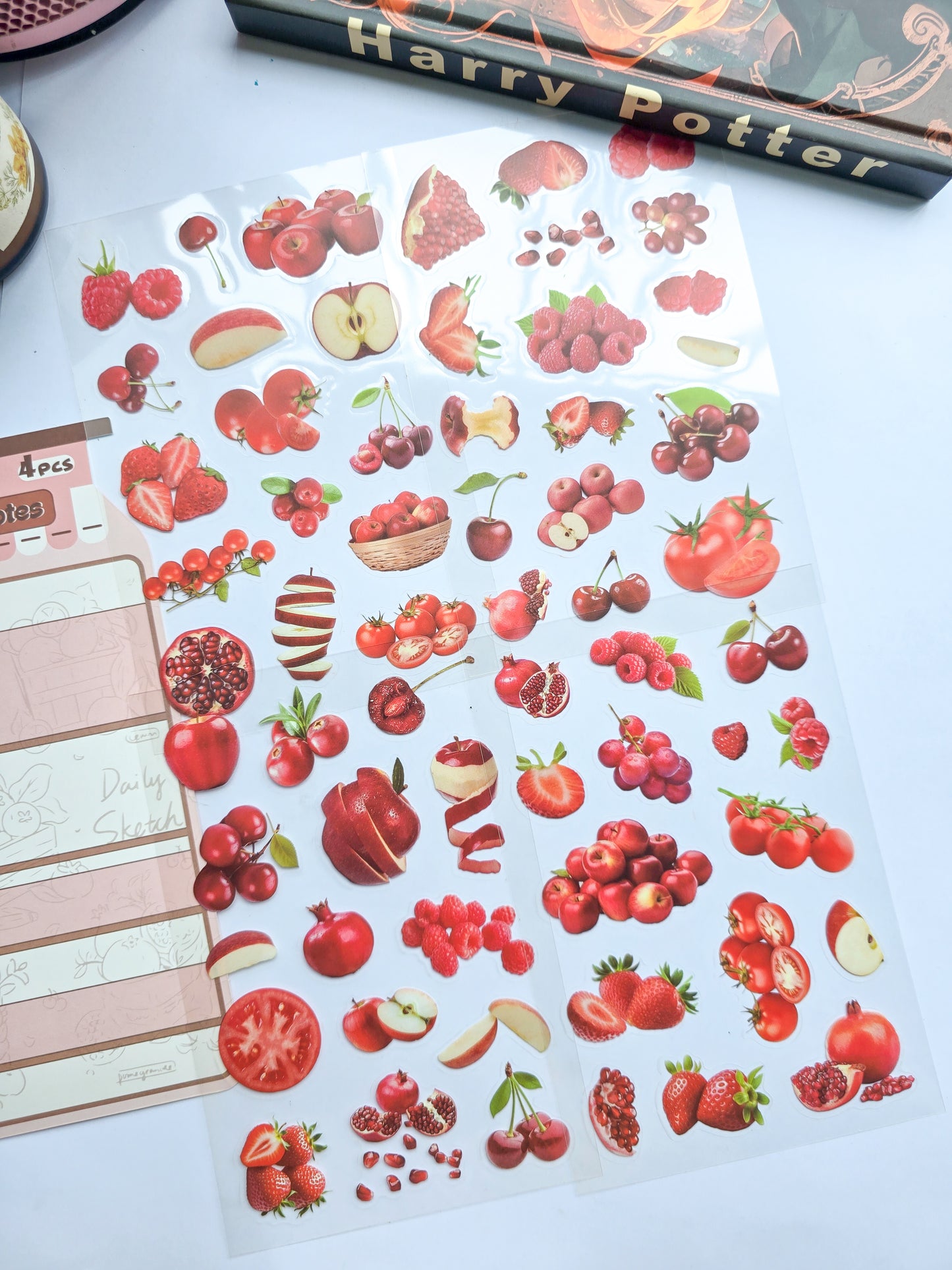 GQSG-601 | Pre Cut Sticker | Fruit| Red Fruit Notes | 4 Pcs | 100*150mm