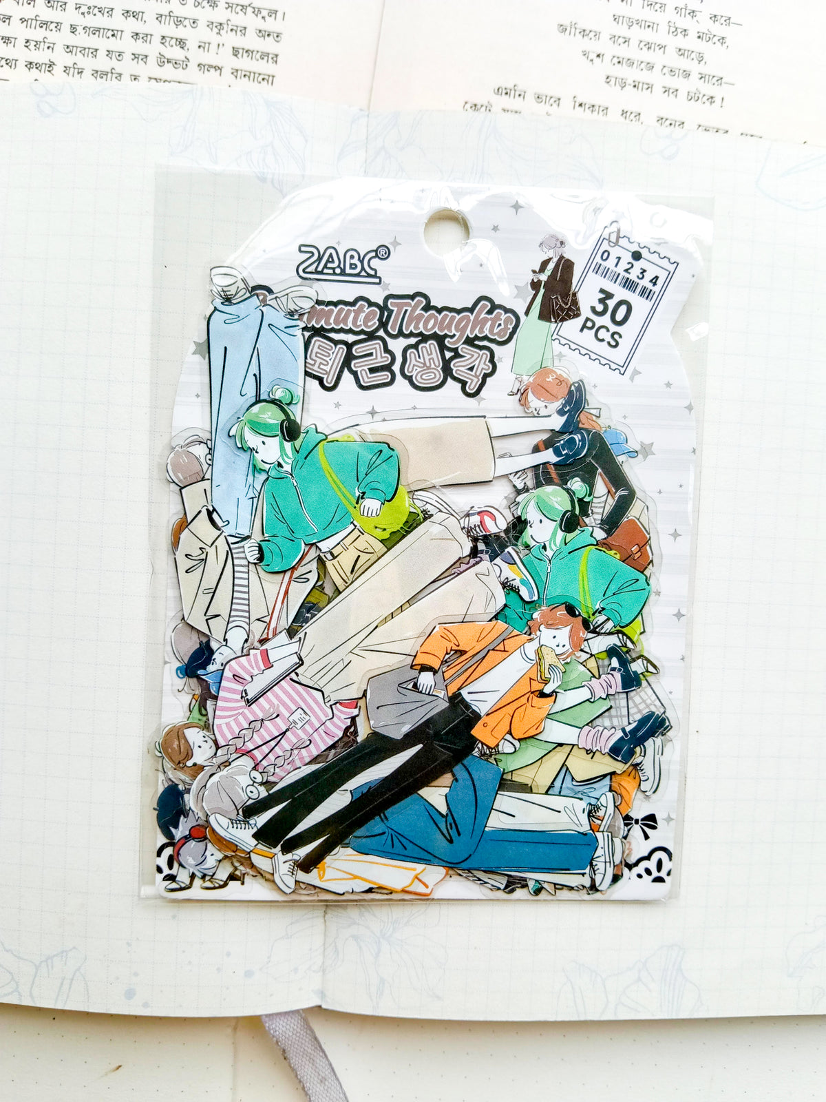 YRSH-606 |Commute Thoughts    Character Sticker 30Pcs PET | 70* 80mm