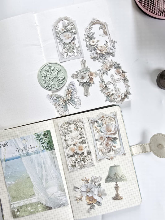 LYSH-604 | Washi Tape Paper| Die Card| Sticker | Vintage Style| 10Pcs | 80*90mm