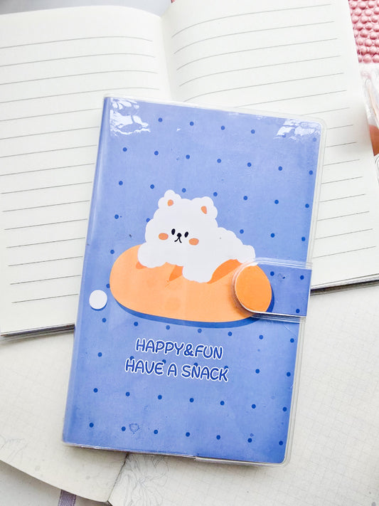 1600-40 | Happy&Fun Have A Snack | Kawaii Ruled Notebook