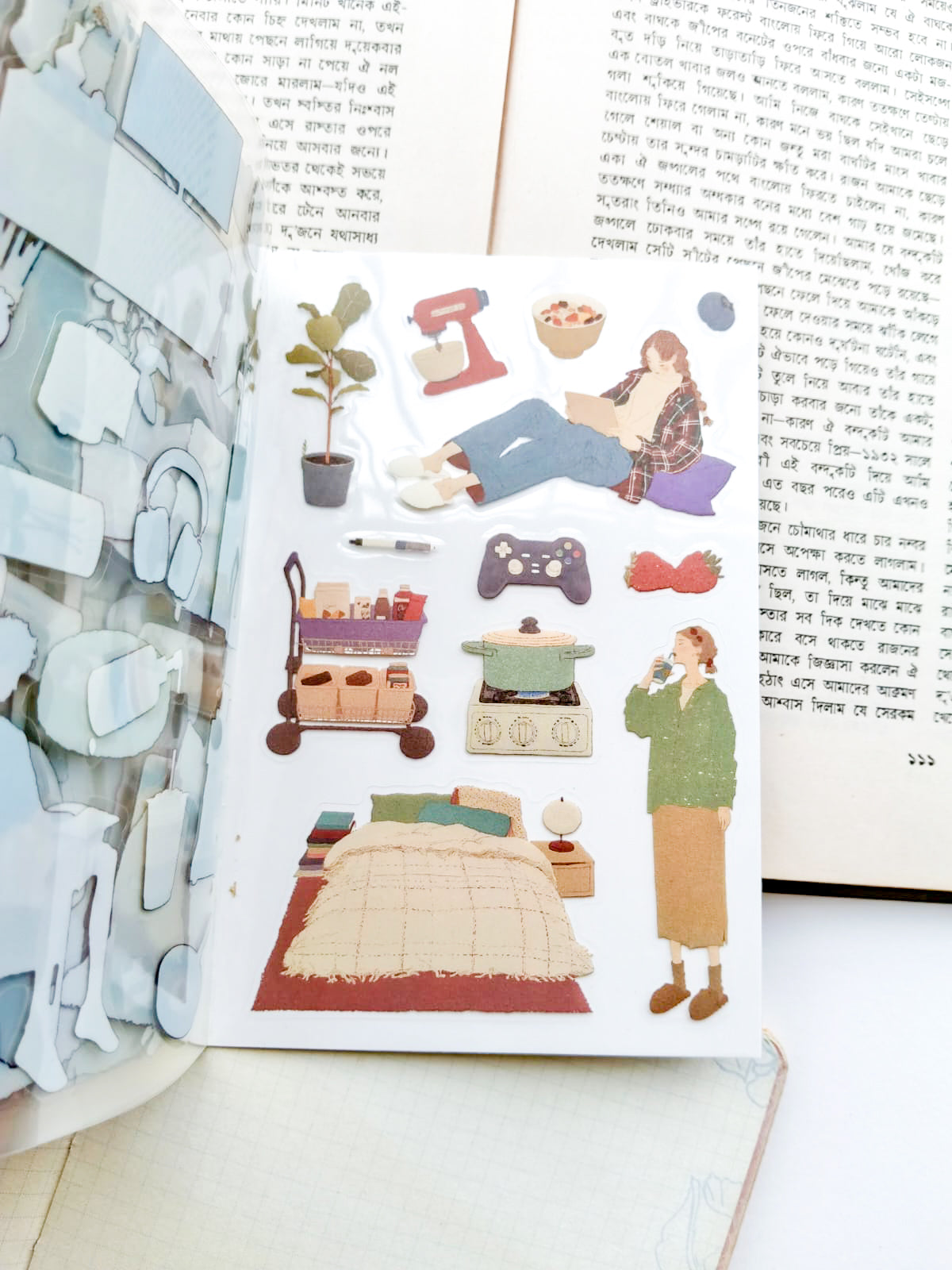 MLSHL-402 | Havenly Living Character Sticker Book Over 400 Aesthetic PET Sticker daily-life themed | 100* 150mm 20Pcs