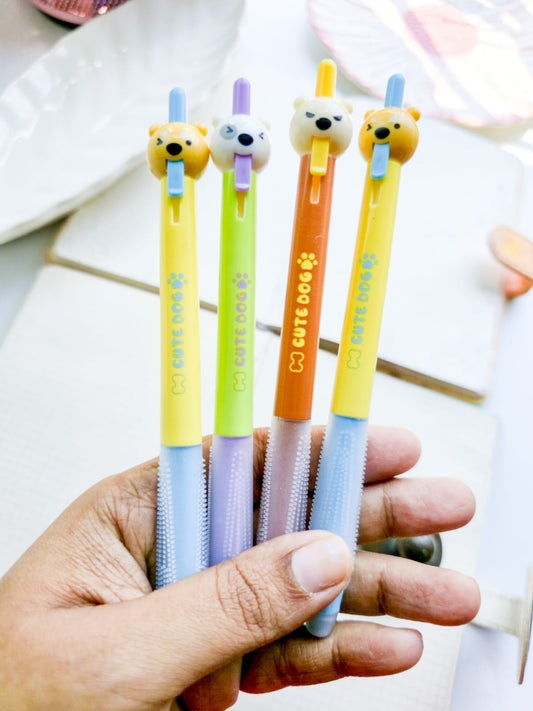 K9116 | 4Pcs | Cute Dog Gel Ink Rollerball Pens | 0.5mm