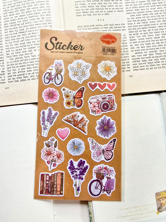 HKTF | DIE Cut Fancy Paper Stickers 1pcs | 22×12.5mm