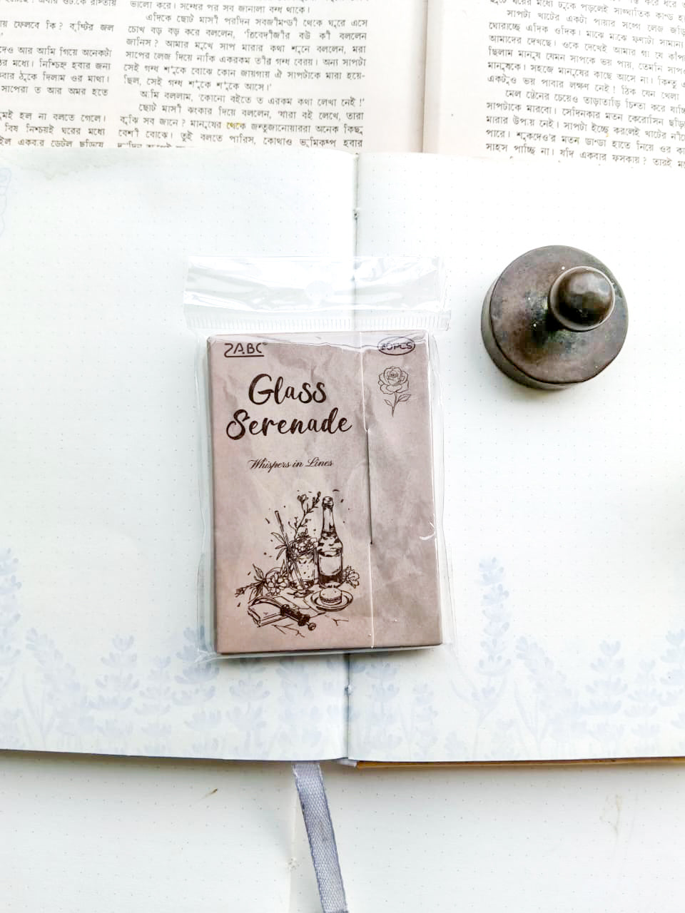 XJFW-606 |Glass Serenade Whispers in Litres Sticker 30pcs | 56* 83mm