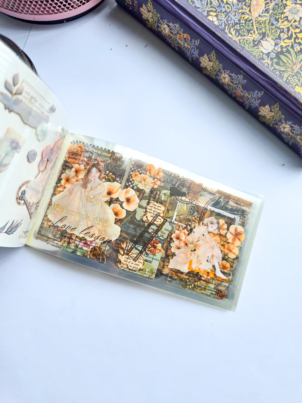 SNTT-402 | Flower Note Aesthetic 20pcs Set Sticker book | PET | Junk Journaling And Scrapbooking|