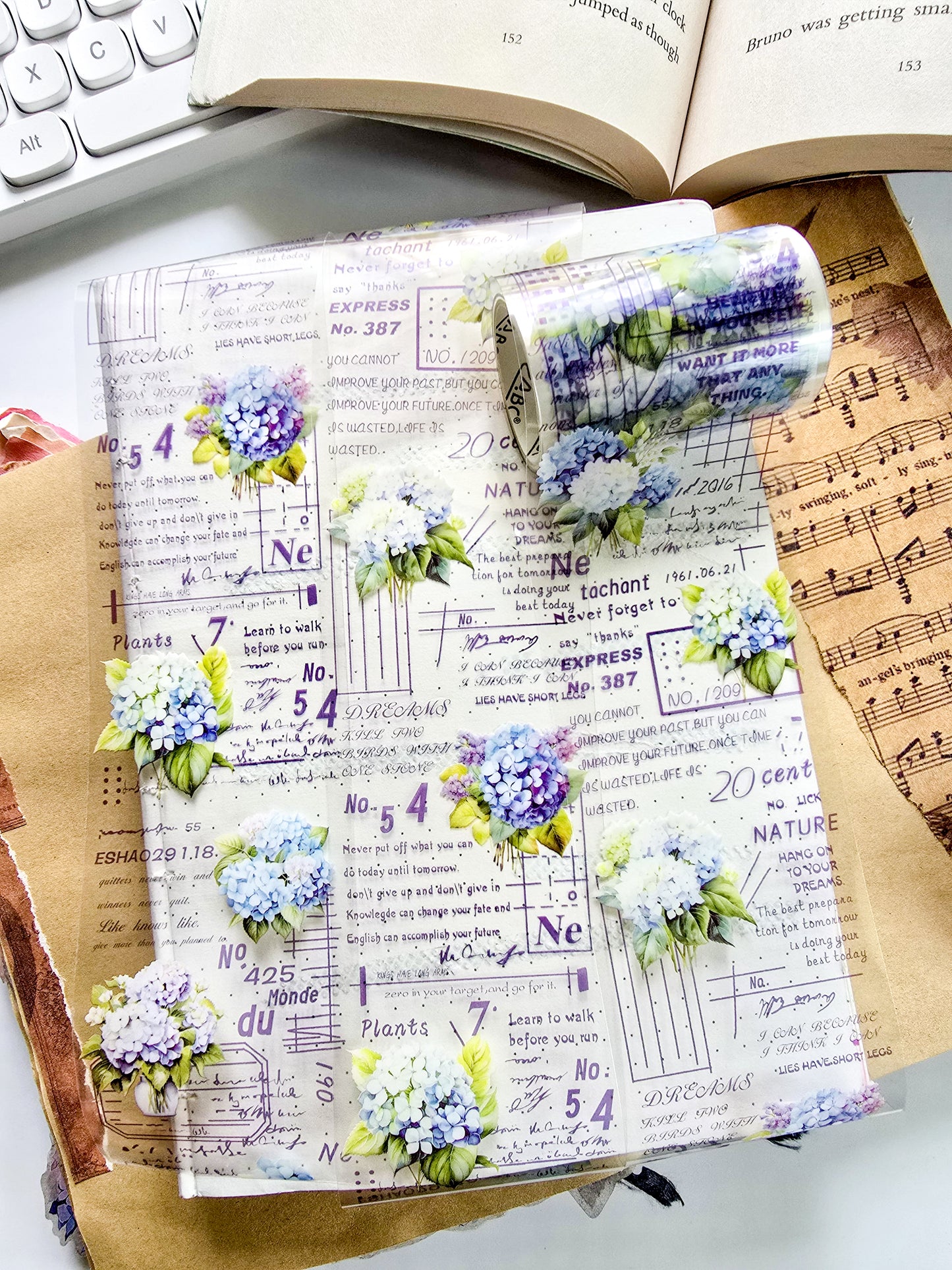 CNHD-201 |South of the city flower chap |  Flower Untic Beauty PET Sticker Roll 1 pcs | 60nm*2m/380mm