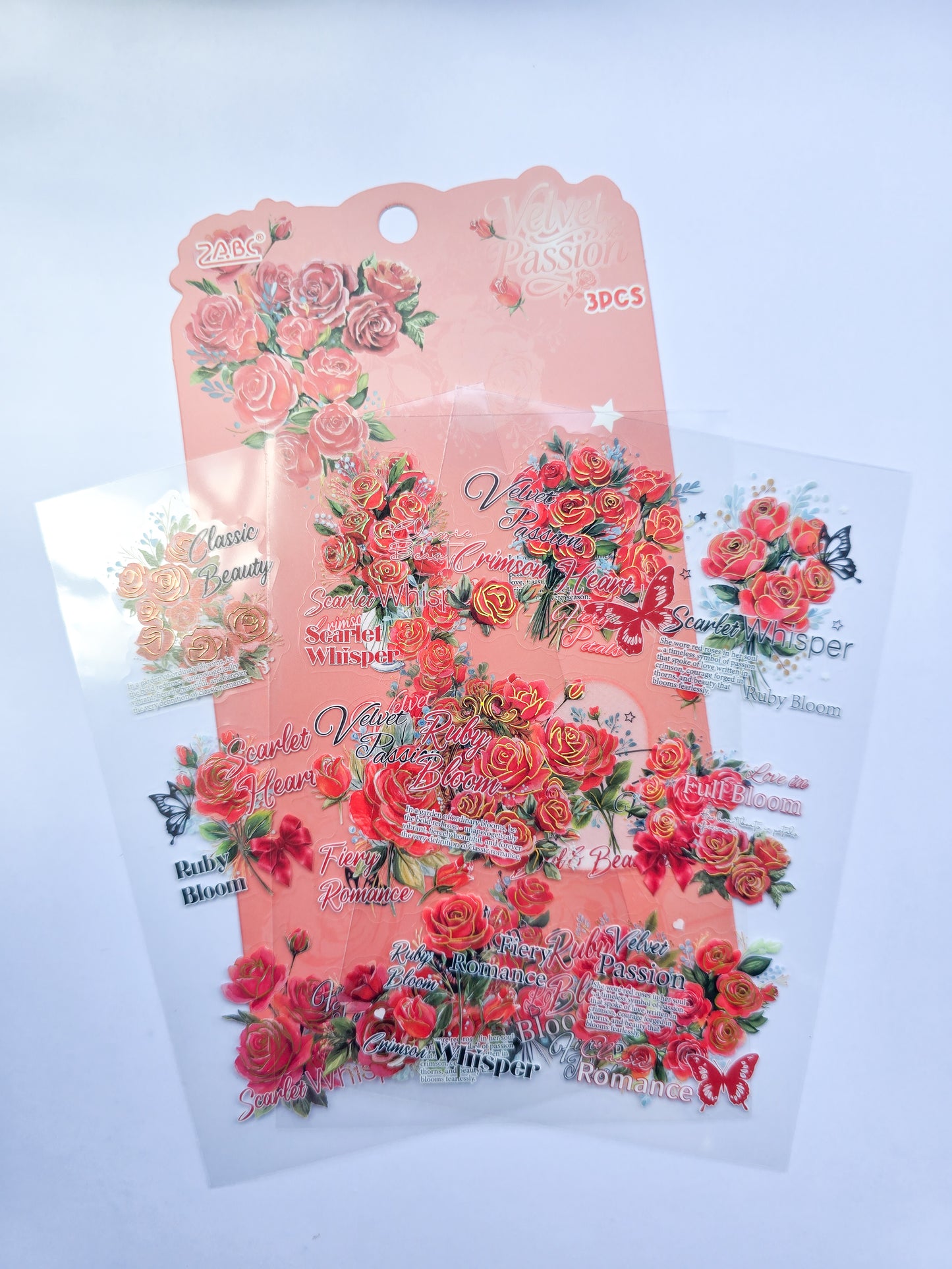 MGMD-402 | Velvet Passion flower | PET | Asthetic Sticker sheet |150*100mm