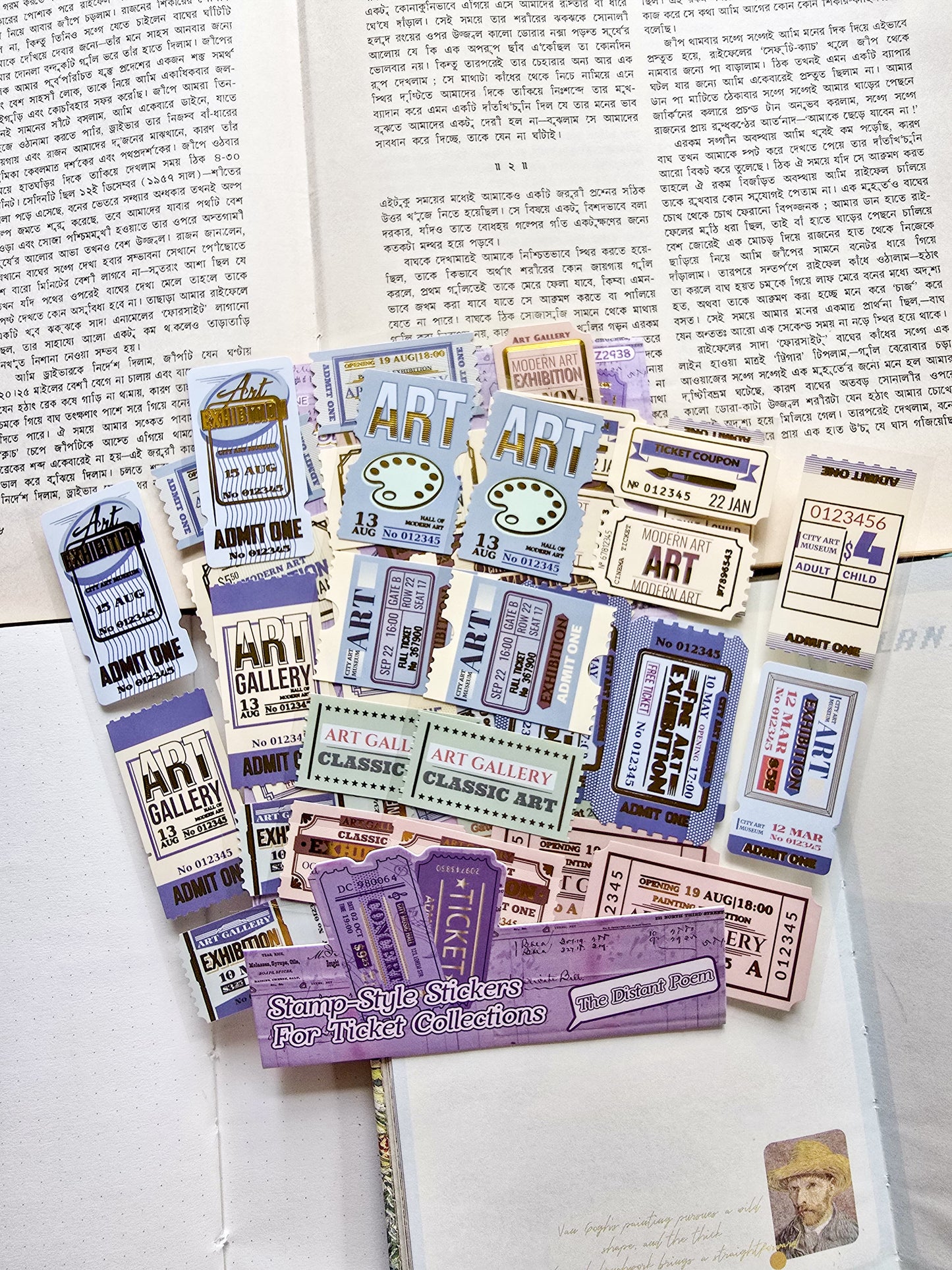 XM-TZ2938 | Stamp-Style Stickers For Ticket Collections | 4pcs | 18.6×12mm