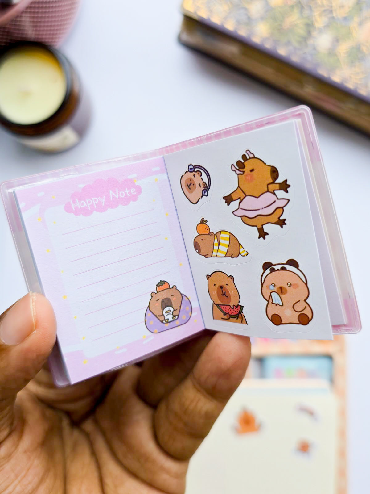 XM-B2 | Mini Sharing Book | Capybara-Themed Pocket Mini Note Book | Random 1pcs |6×4.5mm