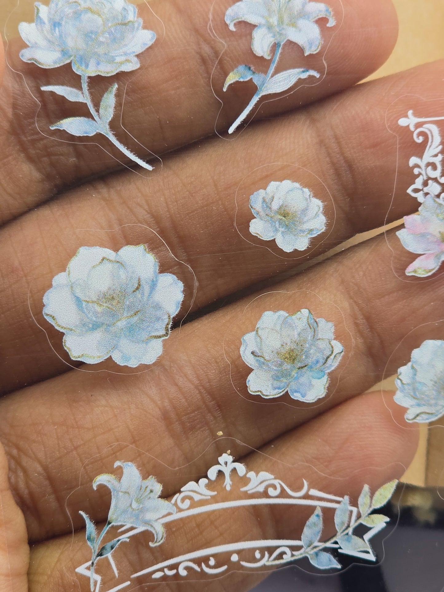 KJHY-603 | Whitet Antasy | PET |  Watercolour Flower Asthetic sticker | 100* 150mm