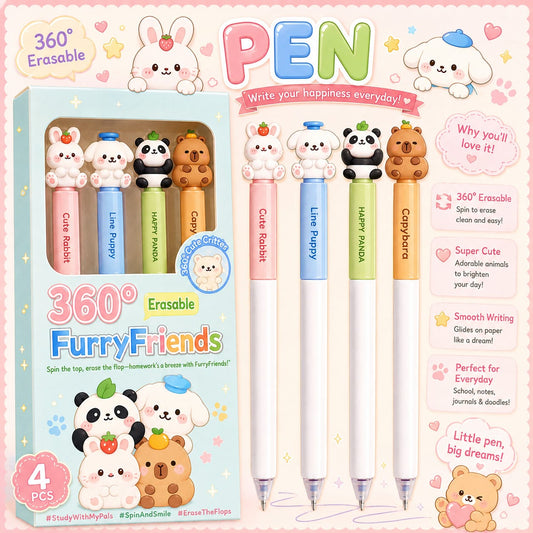GP-6333 ||RH| Furry Friends | 360° Rotate Erasable Pen |