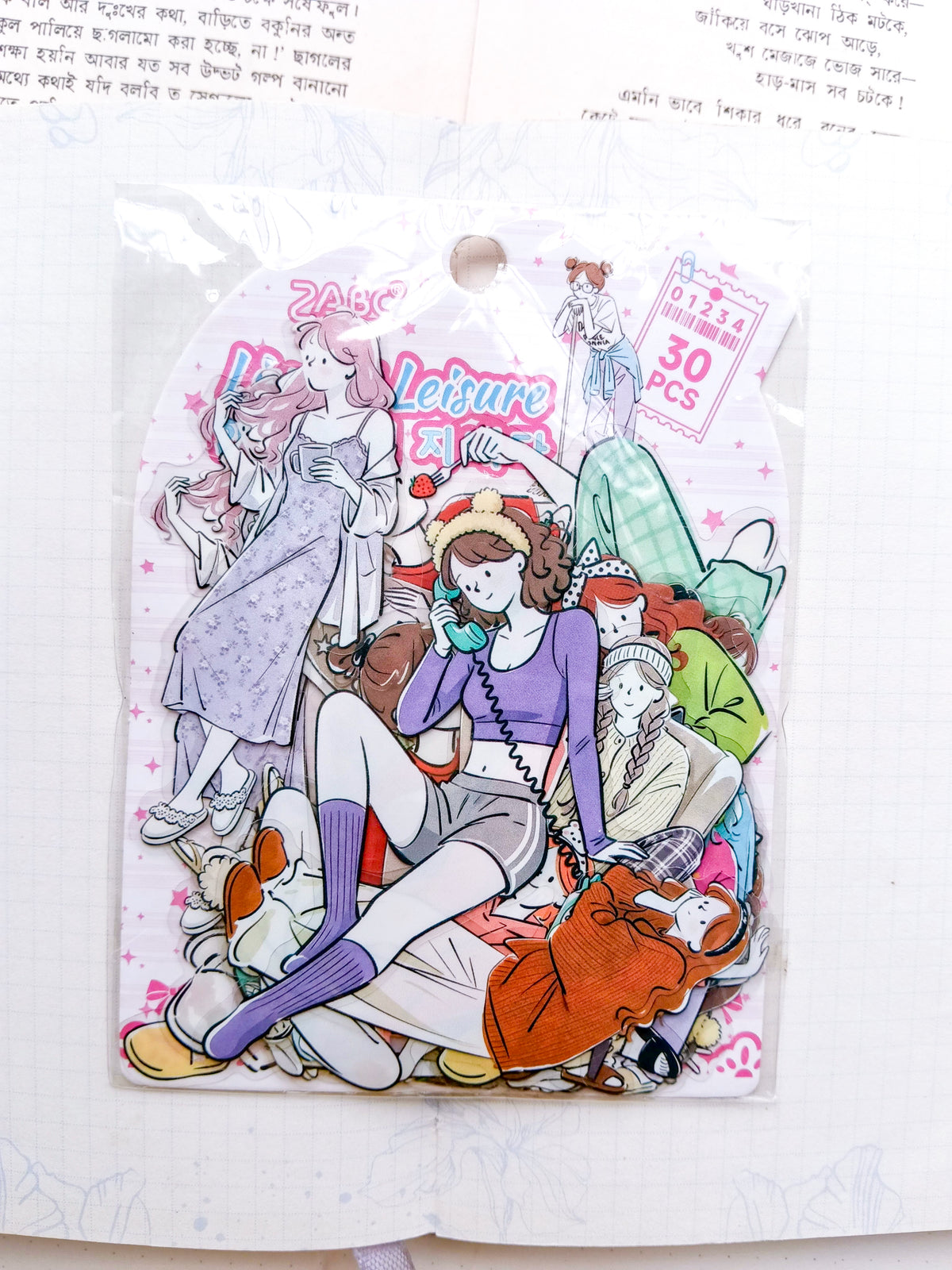 YRSH-605 | Live At Leisure Character Sticker 30Pcs PET | 70* 80mm