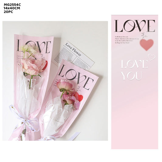 MG2554c |10 Pcs | Rose Bouquet Sleeve Bags for Flowers