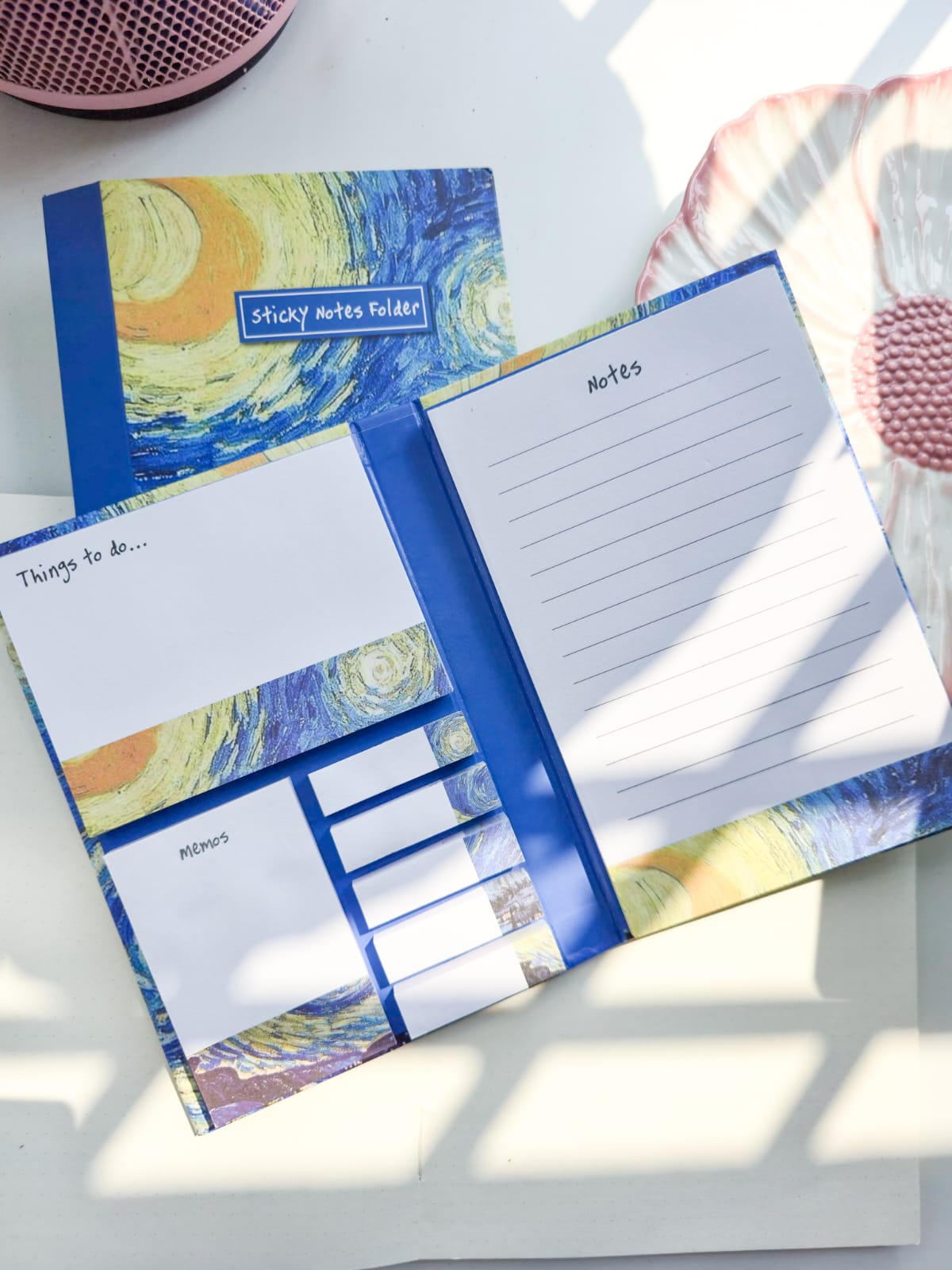 YSD-9827 | Van Gogh Folder Sticky Notes memo Paids | 112×167mm| 8 SETS × 70 Pages