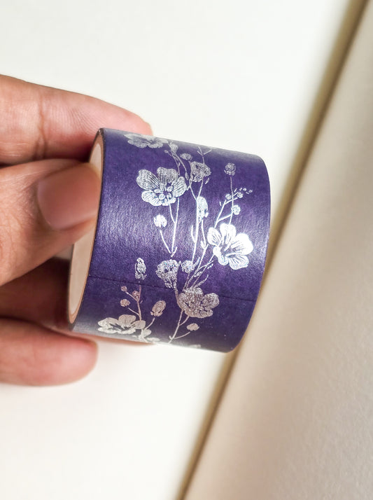 Blue Washi Tape 60mm | 1 Pc | Silver Foiled