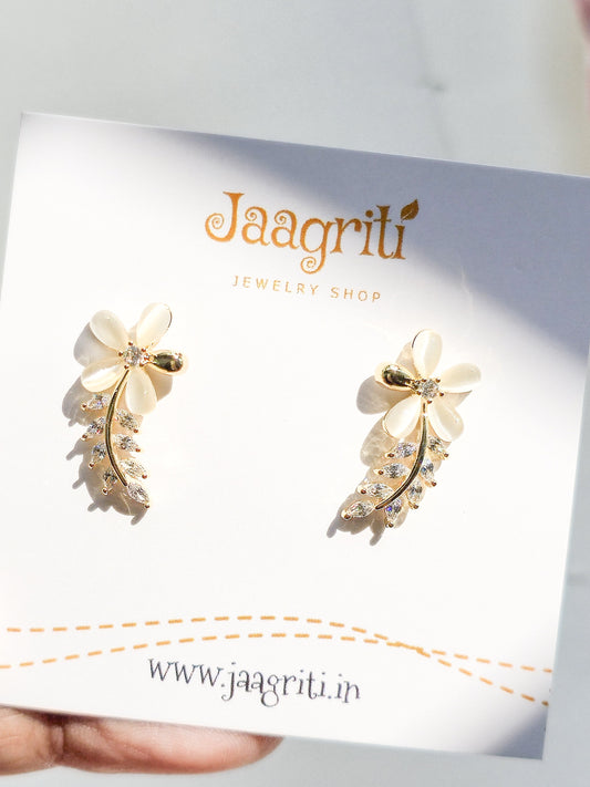 Crystal Floral Stud Earrings