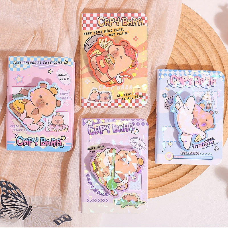 Mini Capybara Spin Diary | Notebook | Random 1 Pc | Plain Pages