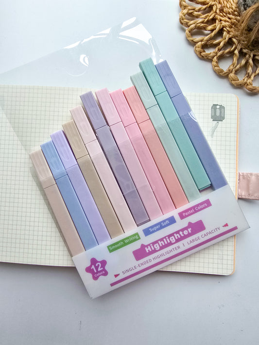 MGZ-508 Pastel Highlighter 12 Pcs Set| Aesthetic Cute Highlighters Colors