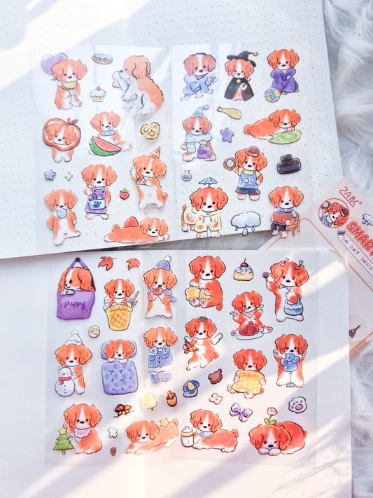 JYMQ-6-02 | Smart Charlie | PET | Transparent Sticker| 4 Sheets |