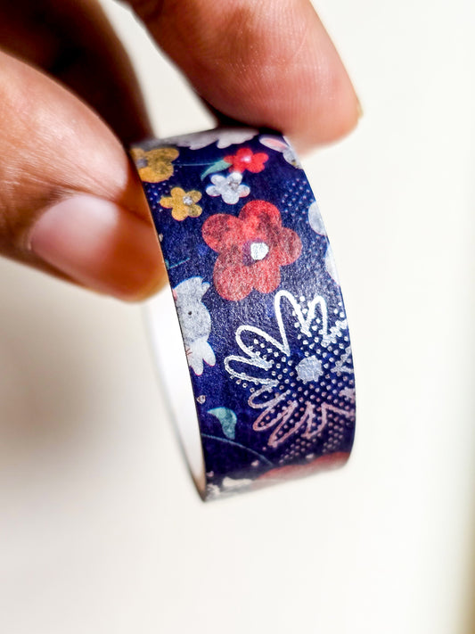MG7836G | Appears To Be Decorative 1pcs Washi Tape With a Floral, Japanese-Style Design | 1.5mm