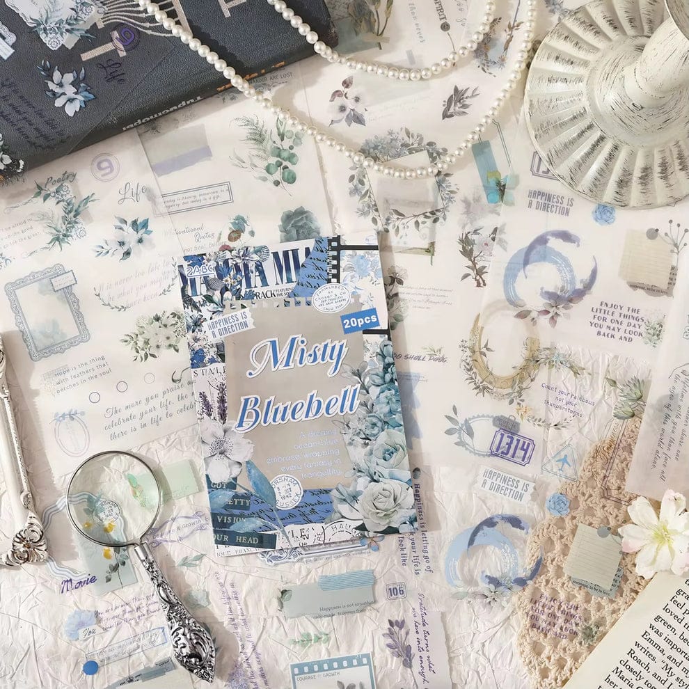 HJYS|G-6|  Deco And Pet Sticker Book |  Retro Floral Theme PET Washi Sticker Book | 20 Sheets 100*150 mm |