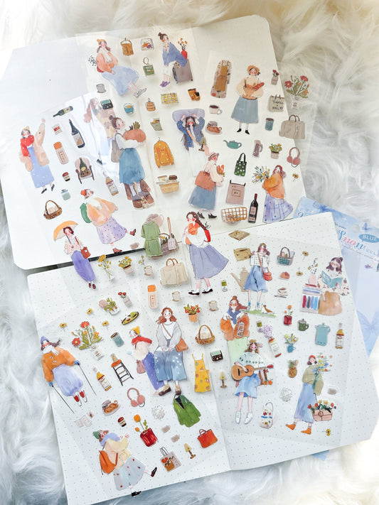 BFSG404|G9|  Winter Snow| Lifestyle Sticker | 6 Sticker Sheets | Precut