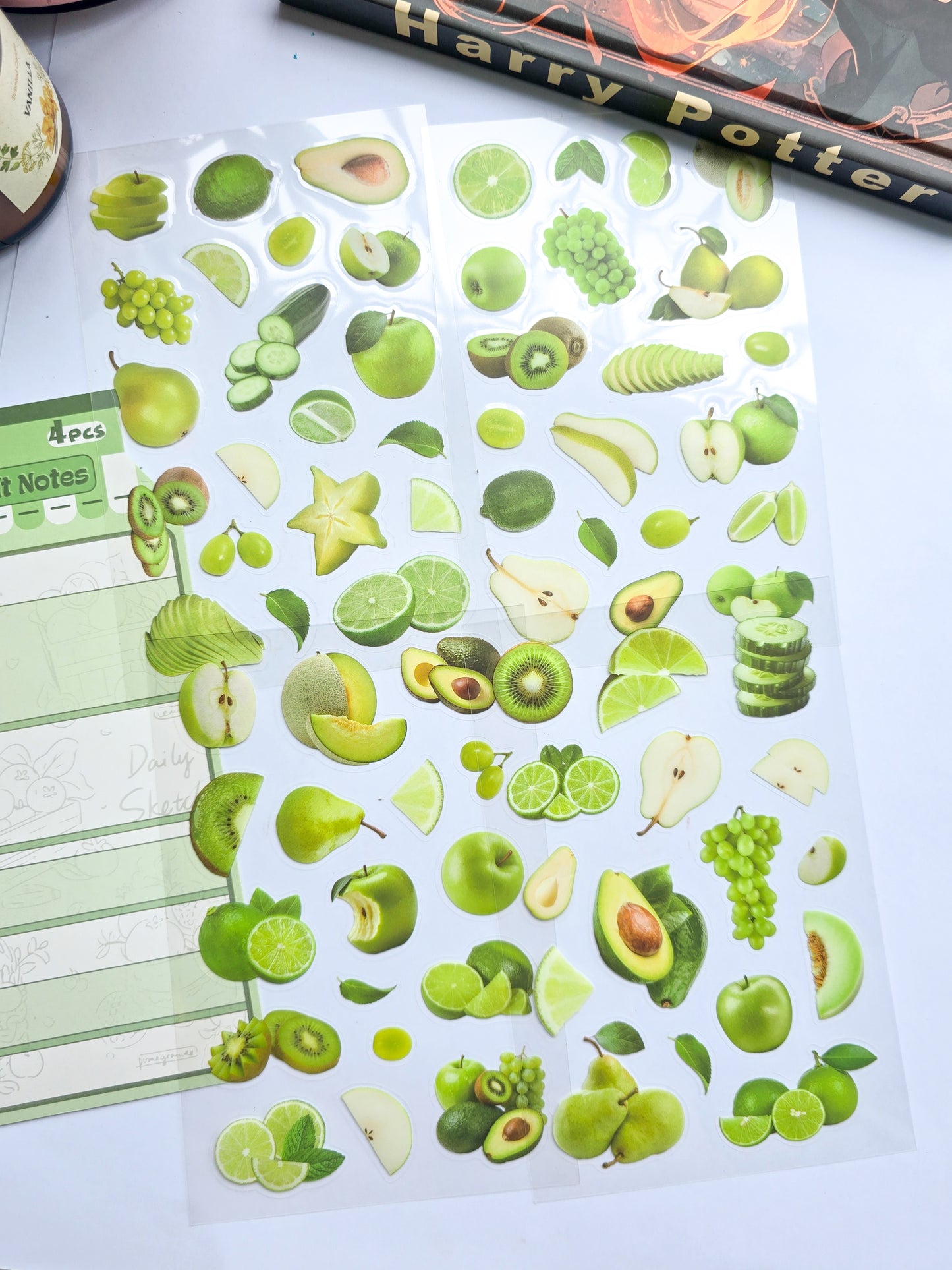 GQSG-602 | Pre Cut Sticker | Fruit| Green Fruit Notes | 4 Pcs | 100*150mm