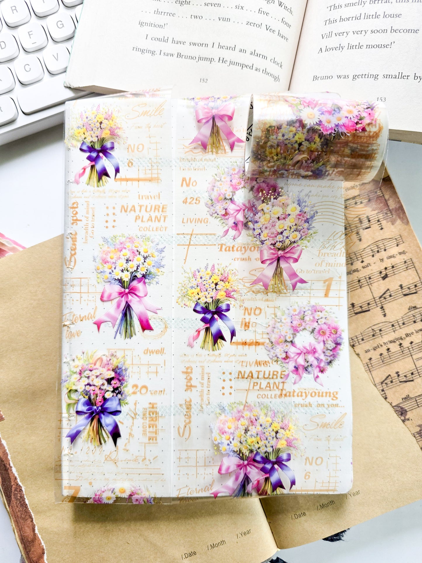 CNHD-201 |South of the city flower chap |  Flower Untic Beauty PET Sticker Roll 1 pcs | 60nm*2m/380mm