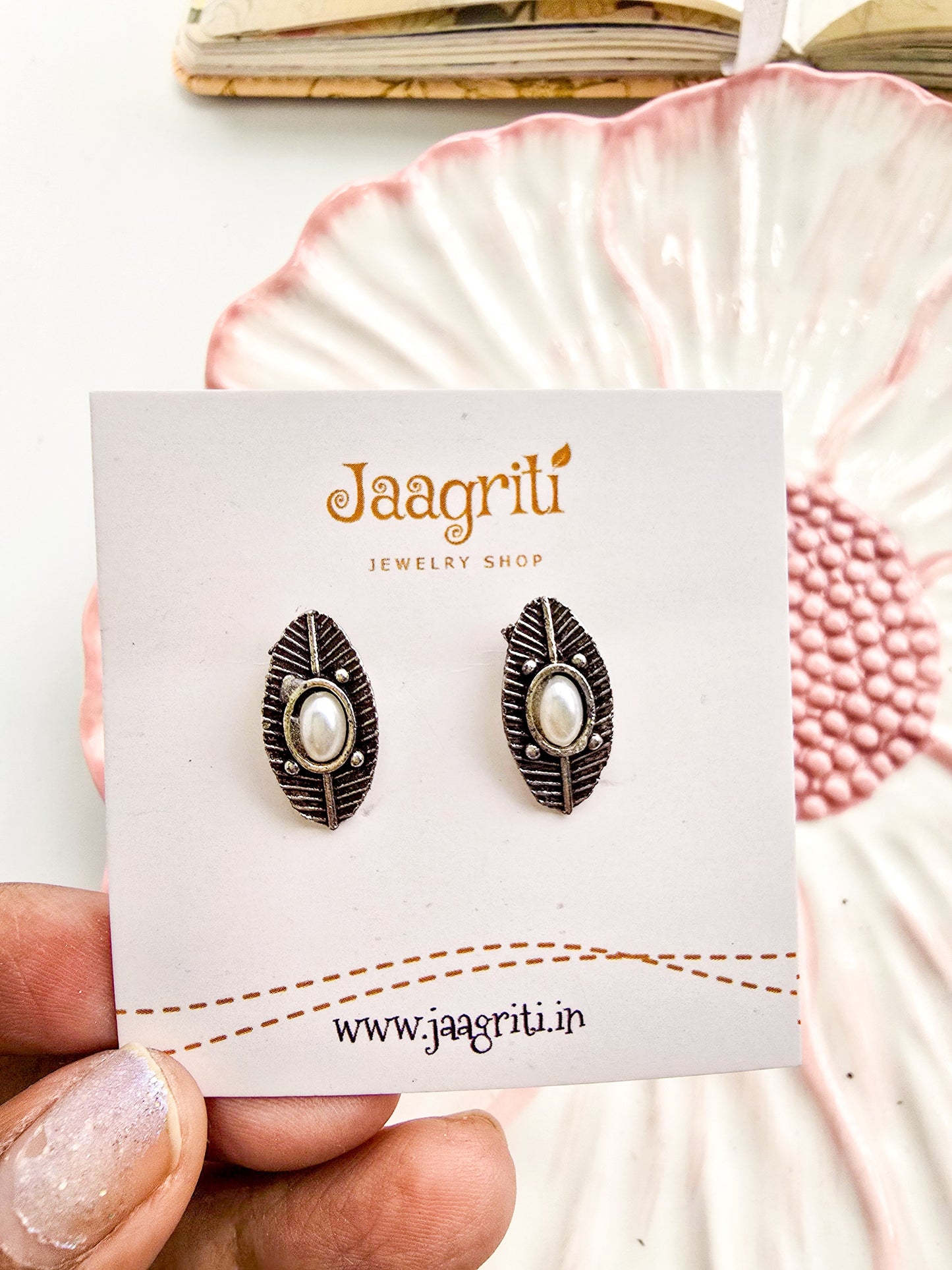 Oxidized Silver-Tone Stud Earrings