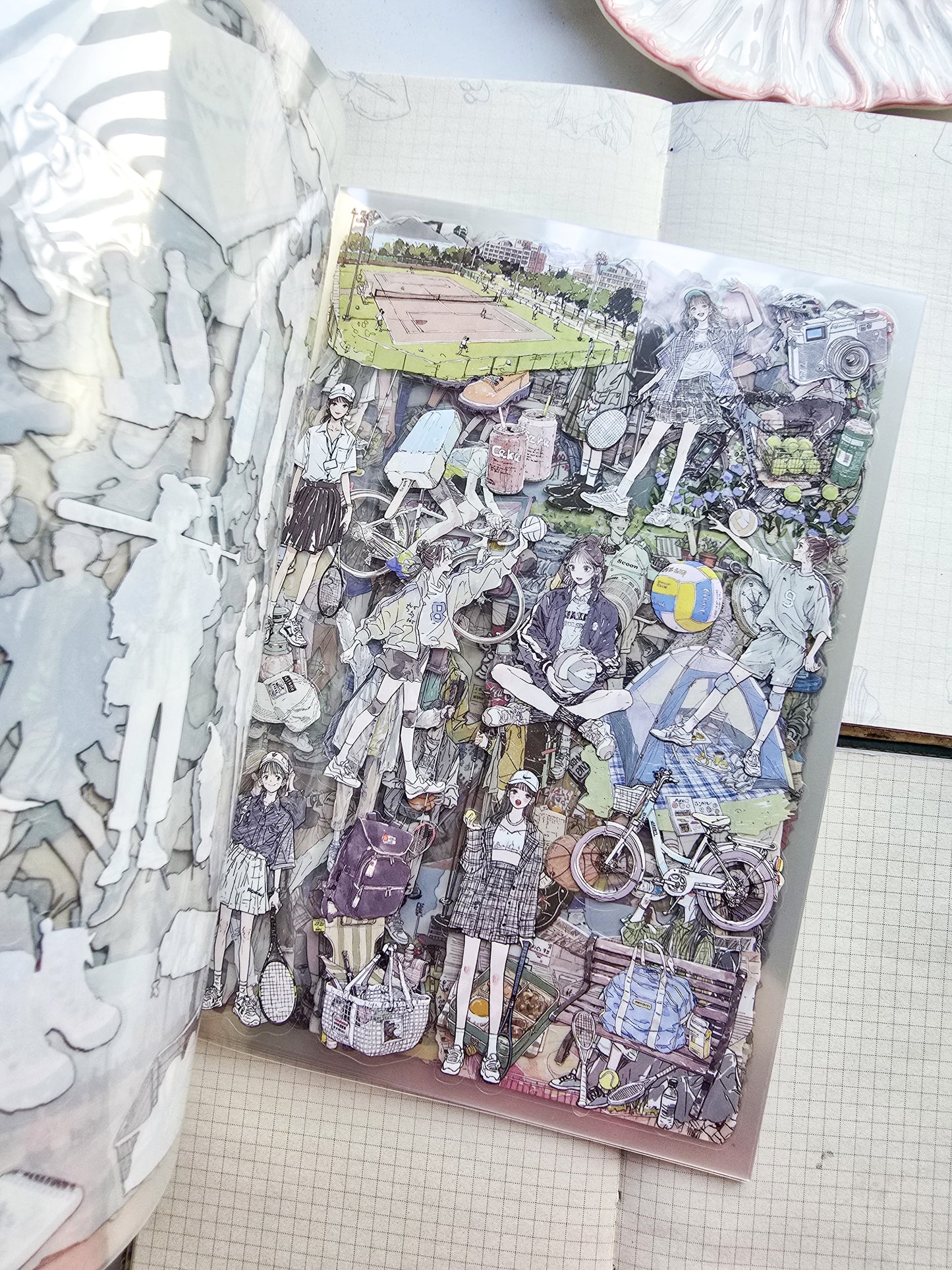 QYSHL-404 LIGHT PACE| Lifestyle Girl Pet Sticker Book| Comfortable Life Dairy Pink Theme|167*235mm 20 Pcs