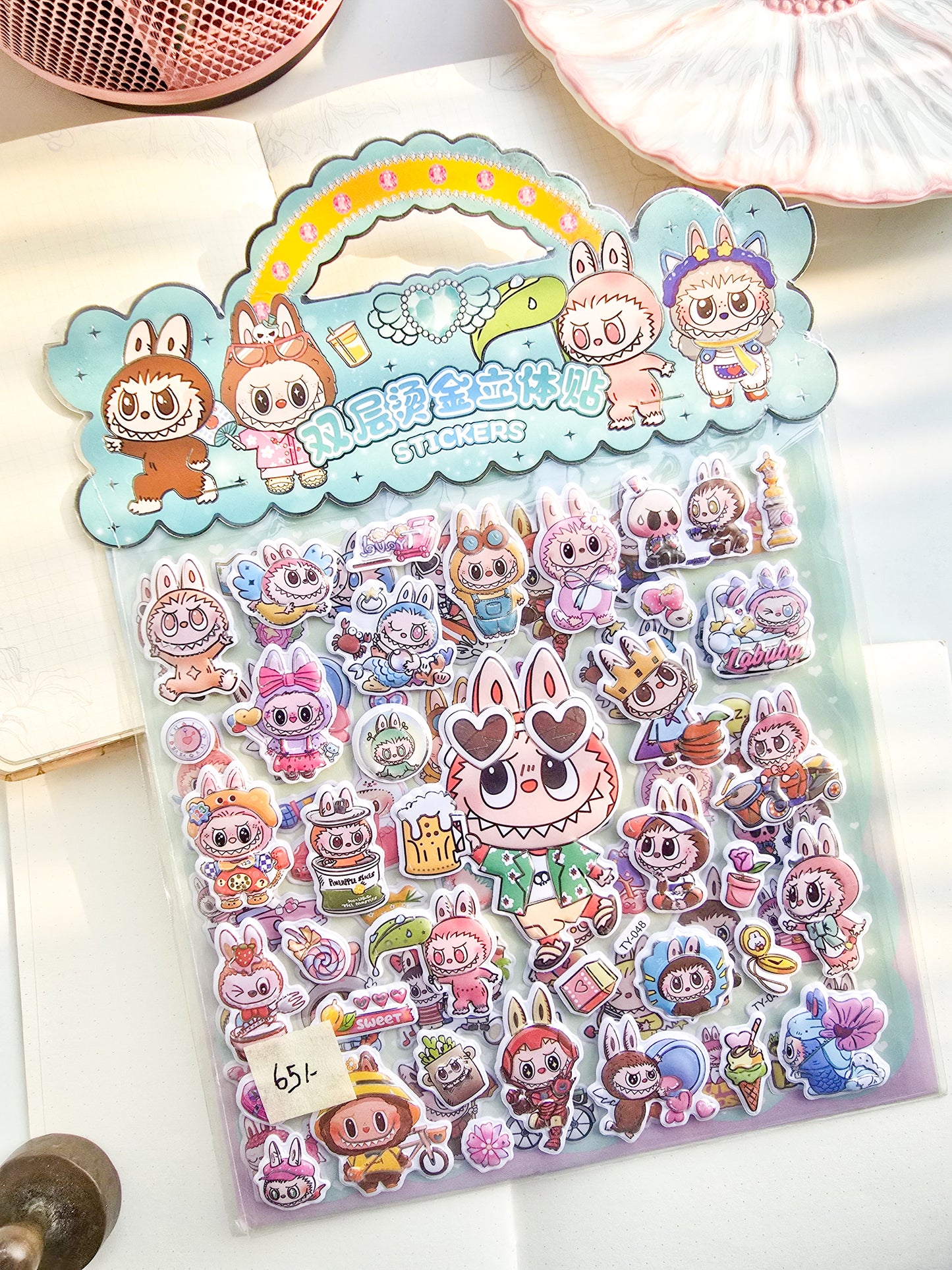 TY |Cute Cartoon / Labubu Sticker | 2 sheets