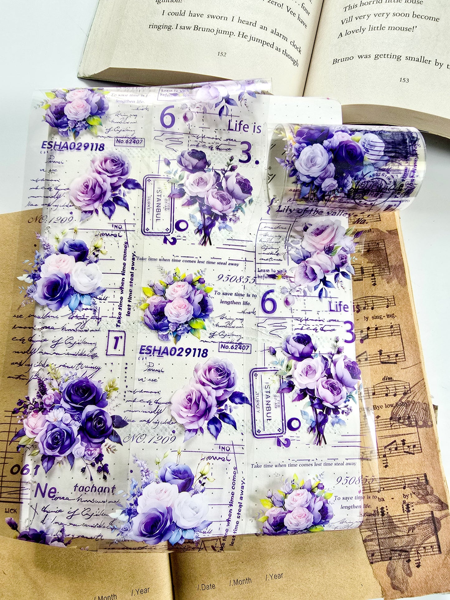 CNHD-202 | Late Sunset Rose Place  Branded 1 pcs Featuring Floral And Vintage Stamp Designs | 300mm