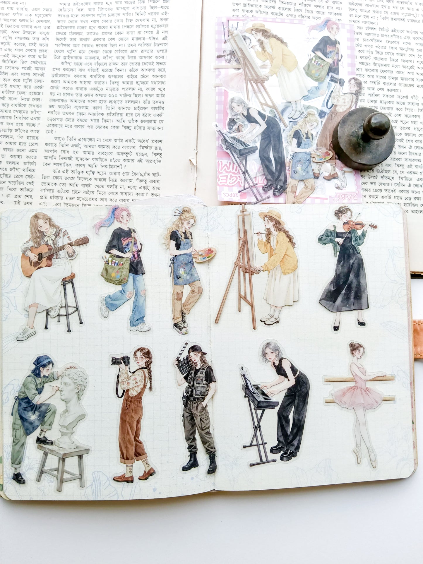 JSGJ-603 | Cottage Days Whim PET Vintage Notes Sticker 20pcs | 70-80mm