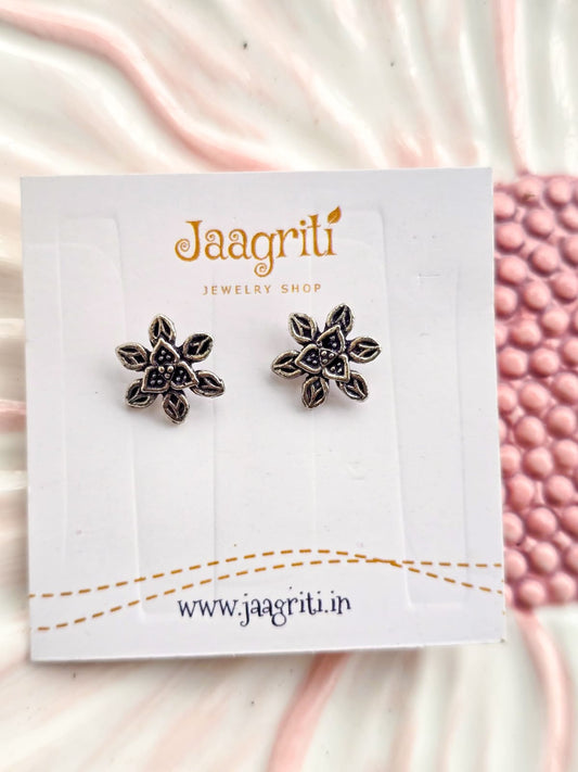 Oxidized Silver -Tone Stud Earrings