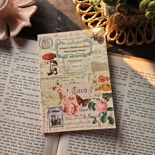 KQ0083FMB Flower & Mushroom Booklet (Retro Manor Series) | 20 Sheets. Vintage Sticker Book