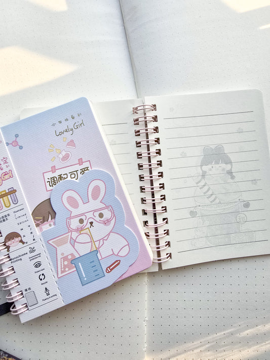 LK6480-04 ||Rf| Lovely Girl |  Ruled Special kawaii Notebook | Spiral Binding | 95*130mm | 80 Pages