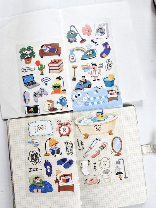 RCGQT-602 | Cartoon Pattern PET Sticker Everyday Gadgets | 100*150mm