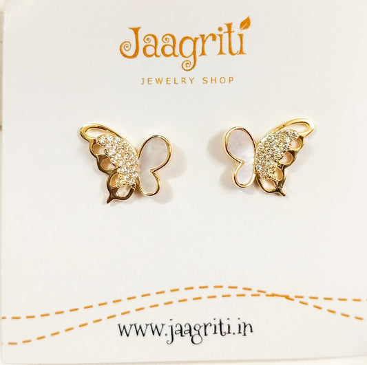 Crystal Pretty butterfly Stud Earrings