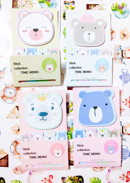 N7-005 | Sweet Animals Time Memo Kawaii Sticky Notes |