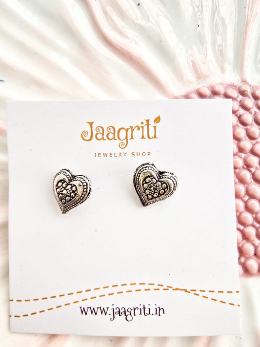 Oxidized Silver -Tone Stud Earrings