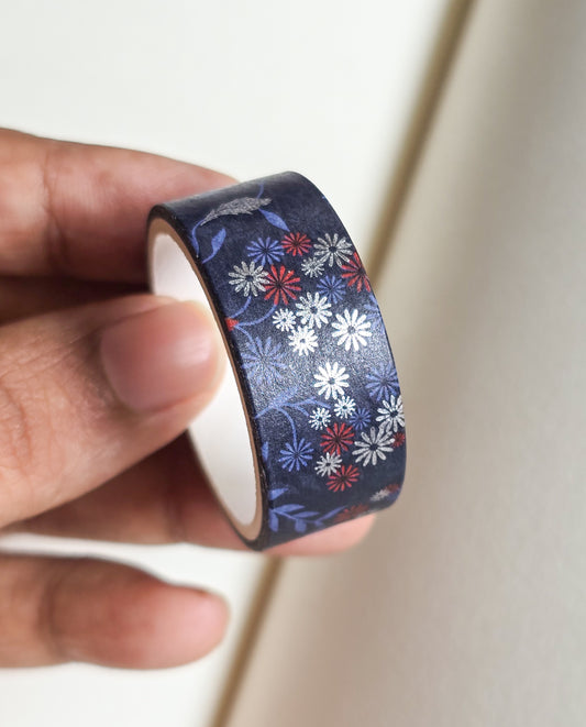 Blue Washi Tape 60mm | 1 Pc | Silver Foiled