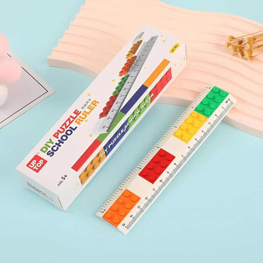 DIY Puzzle School Ruler, a creative stationery tool that allows children to build and customize