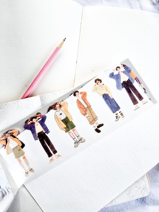 TYRJB-404 | Half Sugar Poem character sticker book | designed for journaling and scrapbooking featuring 20 PET sticker sheets
