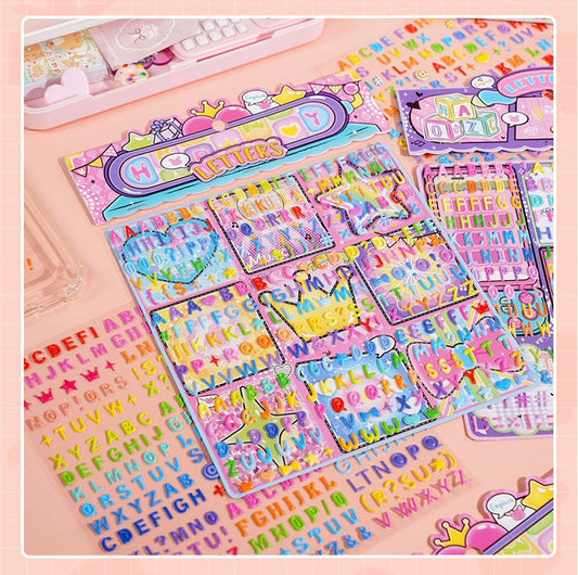 SL-BJL 02 |Alphabet | Kawaii Sticker |2 sheets| 25*20cm