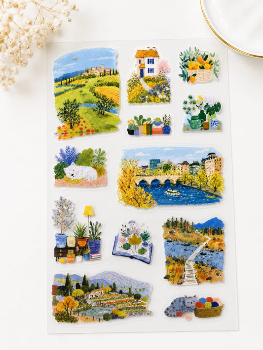 FGSJ- 403| Aesthetic Nature And Travel-Themed Stickers Book | Designed For Journaling And Scrapbooking |