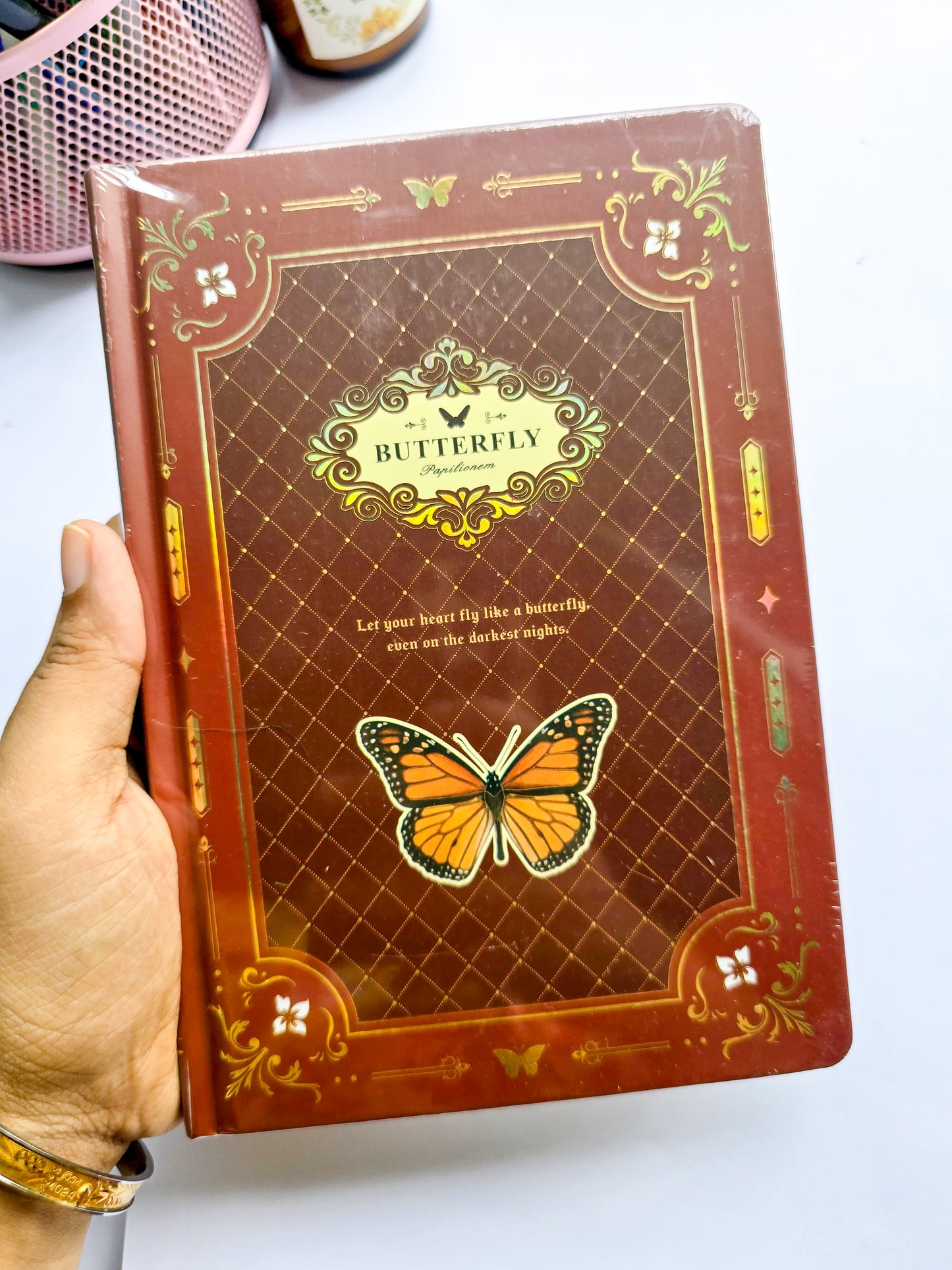 JZA5128-2307 | Butterfly Papilionem Rad Maroon Branded Hardcover Journal Often Found In A5 Size