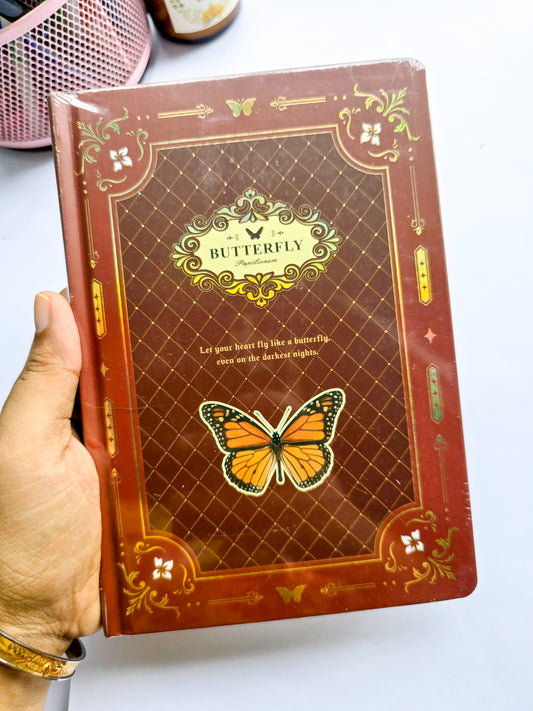 JZA5128-2307 | Butterfly Papilionem Rad Maroon Branded Hardcover Journal Often Found In A5 Size